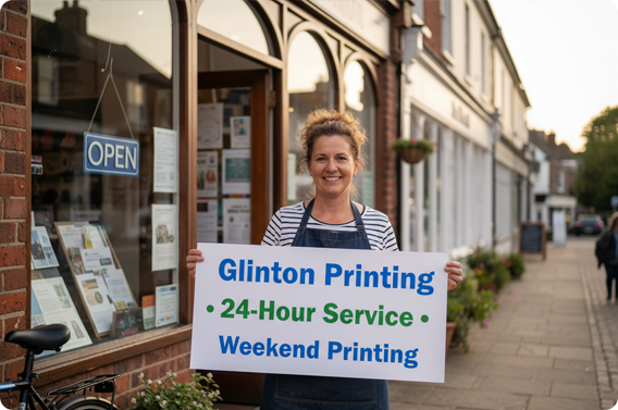 printing shop Glinton banner 24 hour service weekend printing