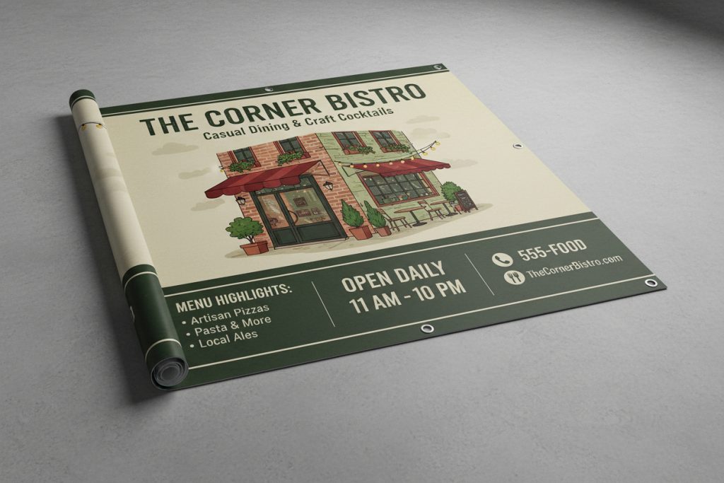 Weather resistant PVC banner printing for outdoor advertising in Peterborough