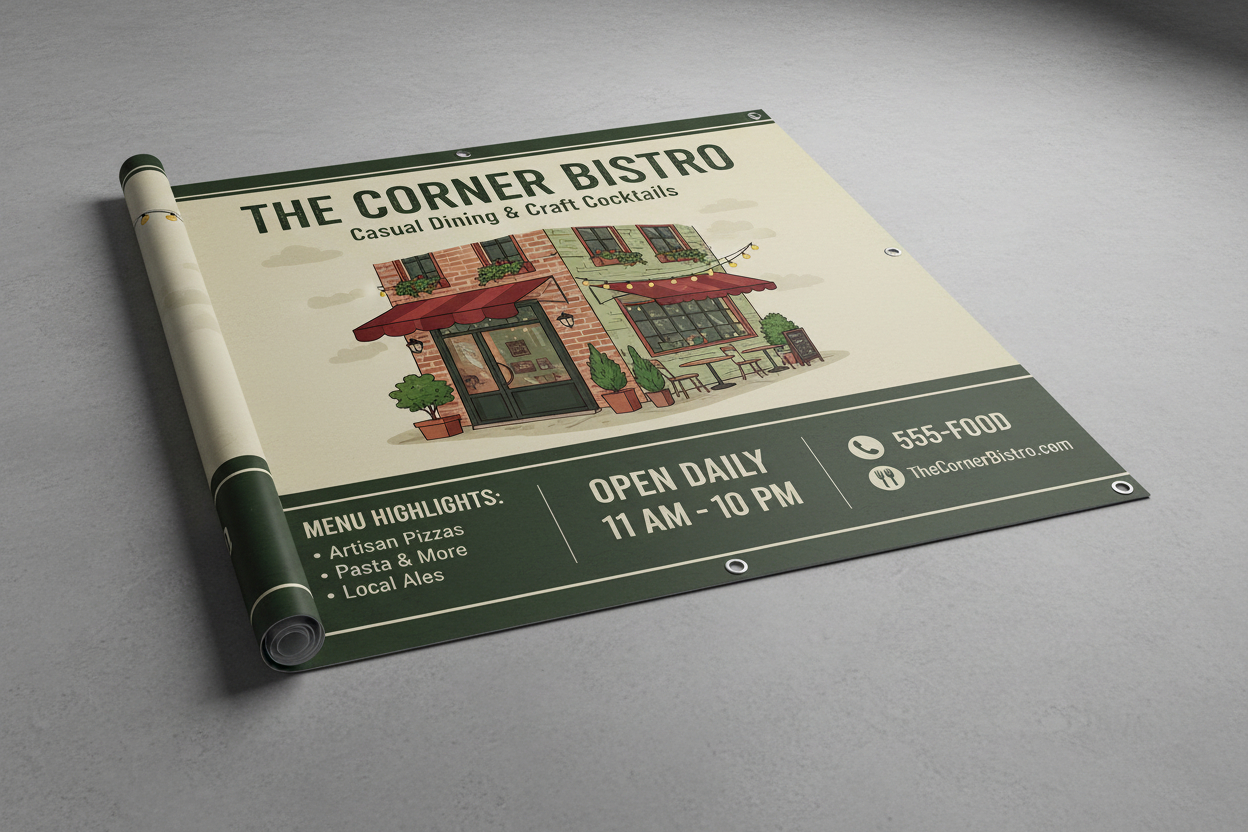 Weather resistant PVC banner printing for outdoor advertising in Peterborough