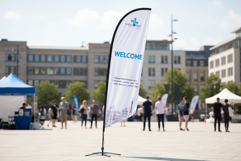 Teardrop flag printing for outdoor advertising in Peterborough